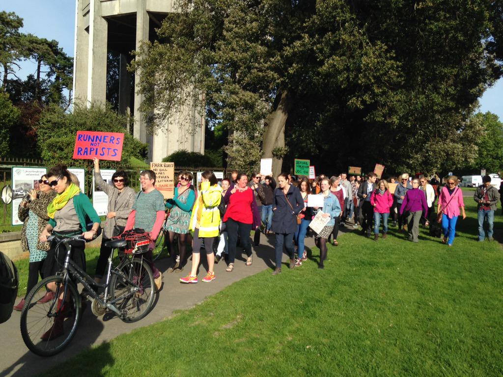 A group of people protesting in Clinton Downs.