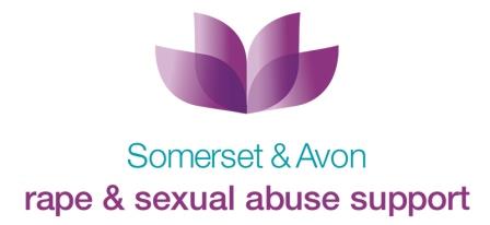 A pink lotus with the words Somerset and Avon Rape and Sexual Abuse Support underneath it
